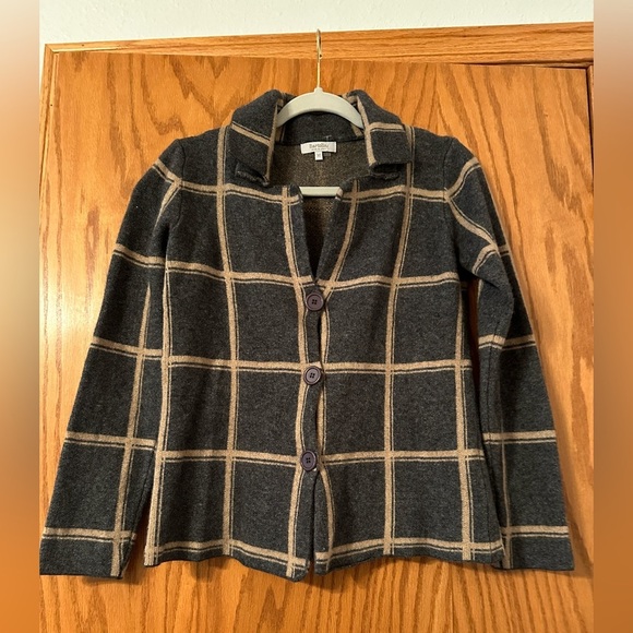 Bartolini Checked Wool & Cashmere Blend Cardigan - Size M - Picture 1 of 9